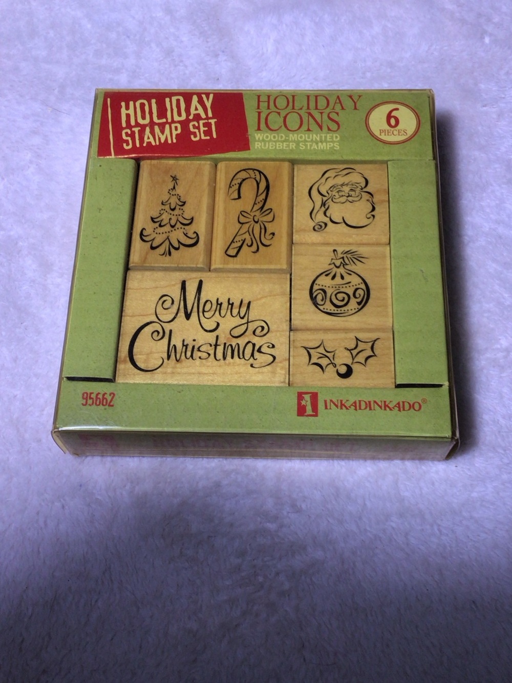 Holiday Stamp Set -Wooden-Mounted Stamps